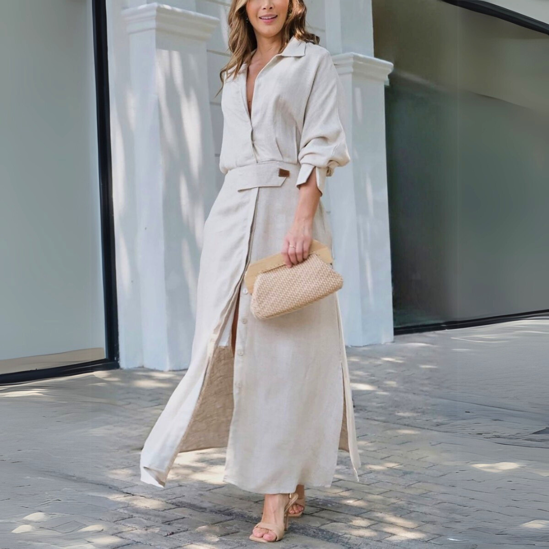 Bergljot | Elegant maxi dress with V-neck