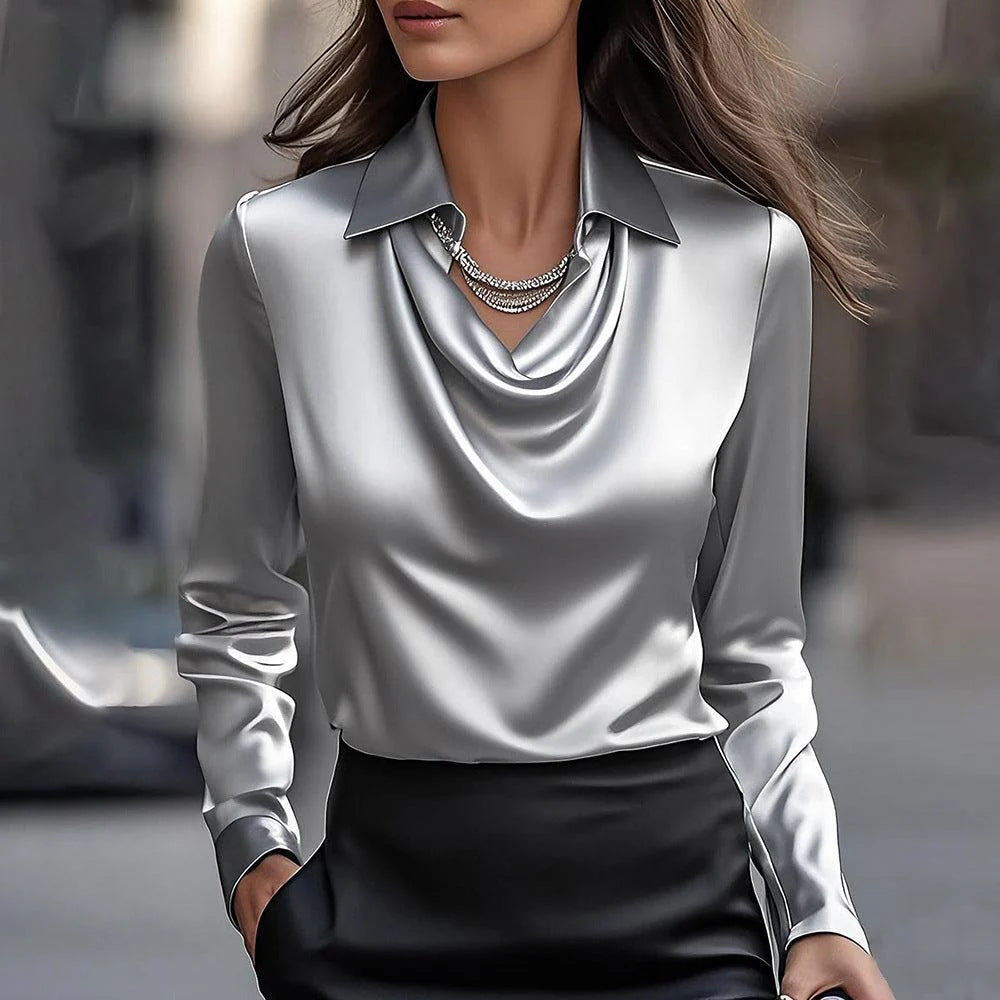 Signy | Elegant blouse with draped neckline