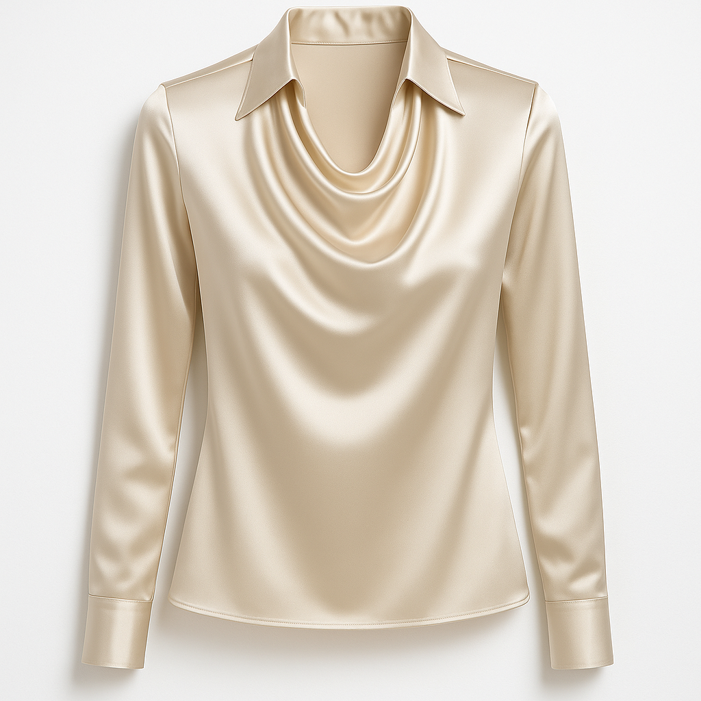 Signy | Elegant blouse with draped neckline