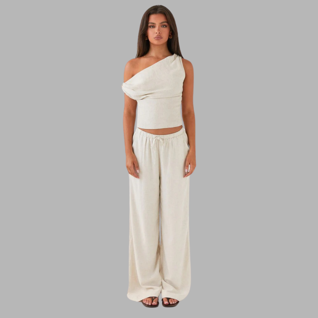 Elisa| Breeze Linen Pants - Oats
