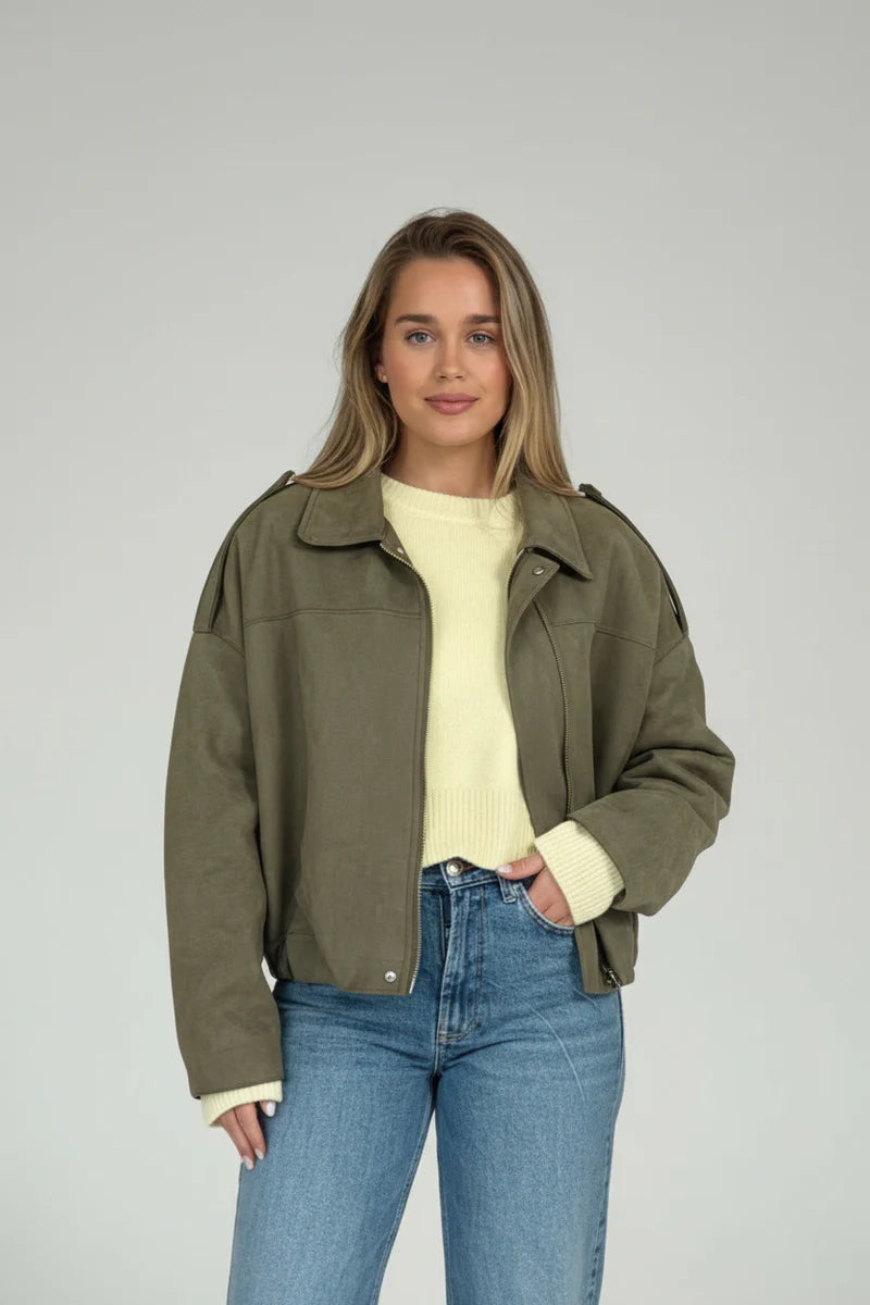 Aira | Suede Bomberjakke