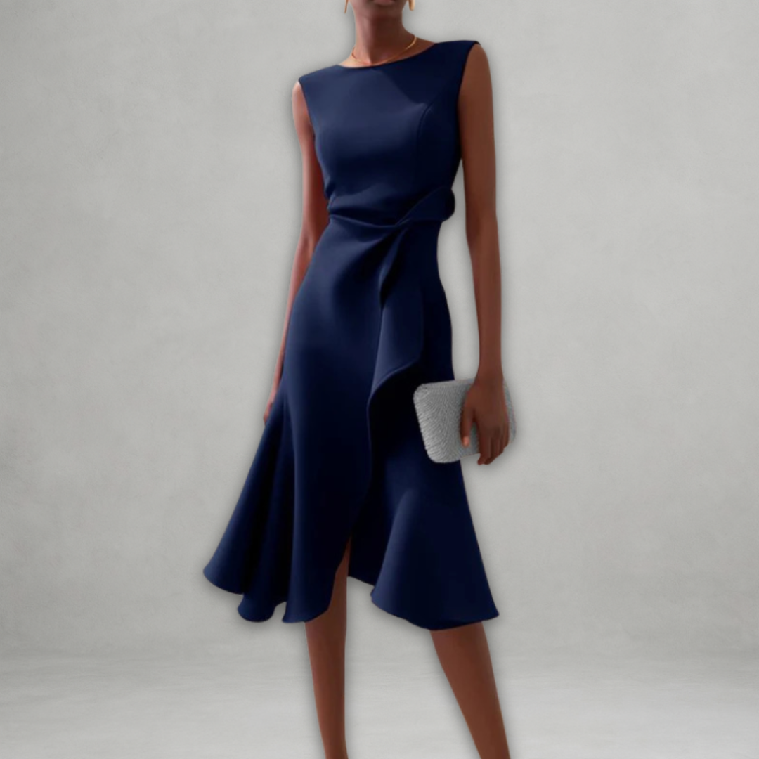 Aslaug | Elegant midi dress with ruffles