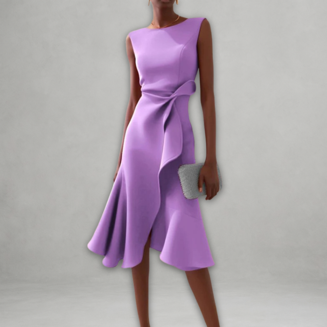 Aslaug | Elegant midi dress with ruffles