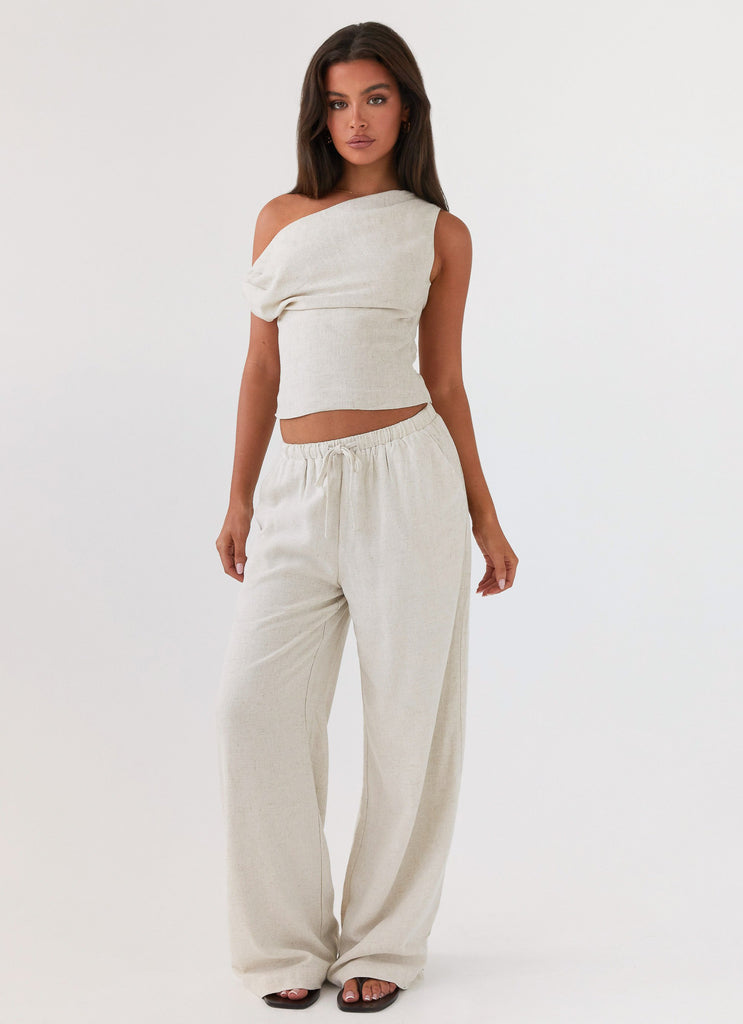 Elisa| Breeze Linen Pants - Oats