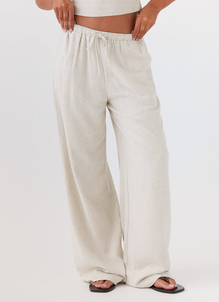 Elisa| Breeze Linen Pants - Oats