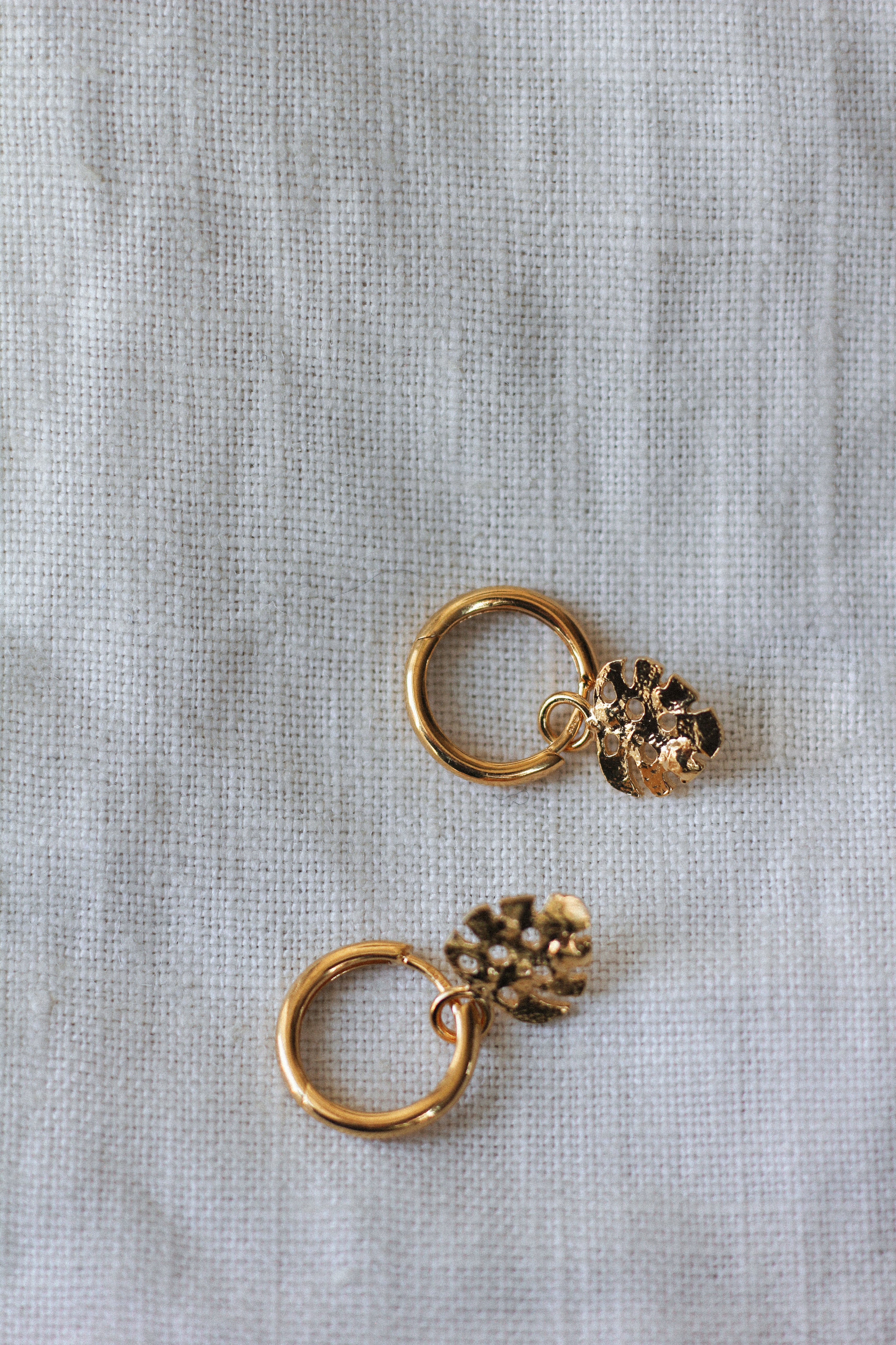 Monstera earrings