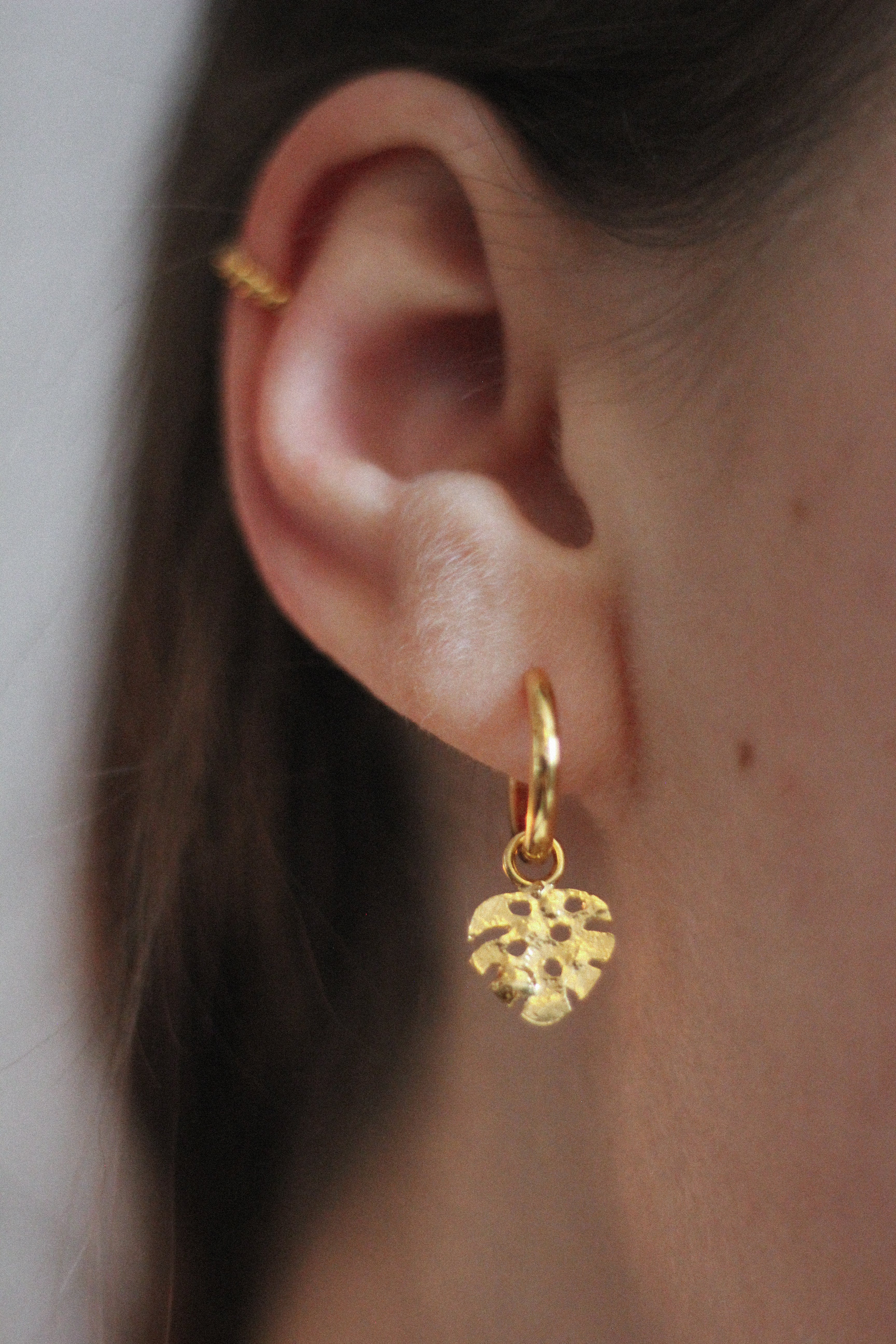 Monstera earrings