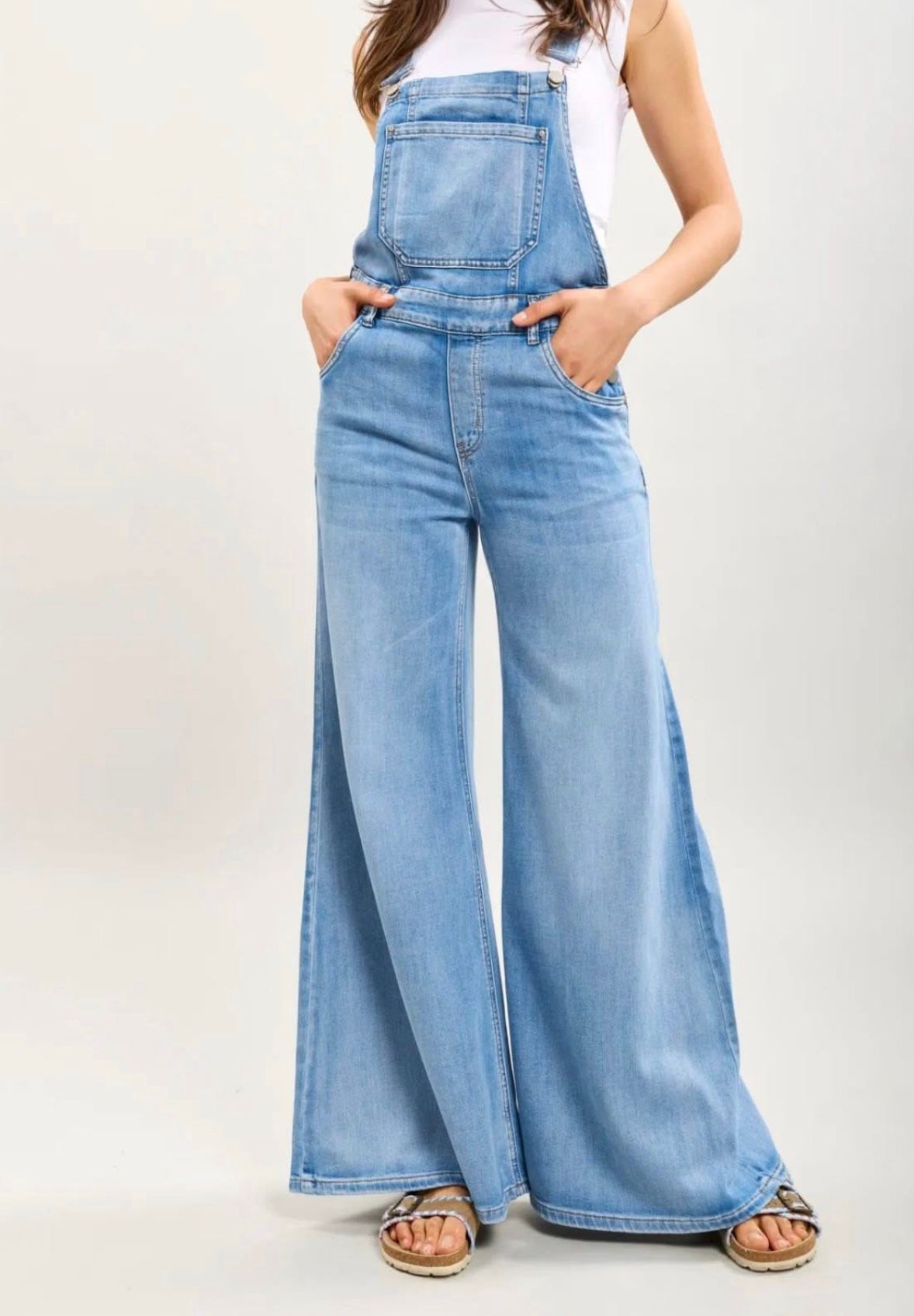 Astrid | Wide Leg Denim Jumpsuit