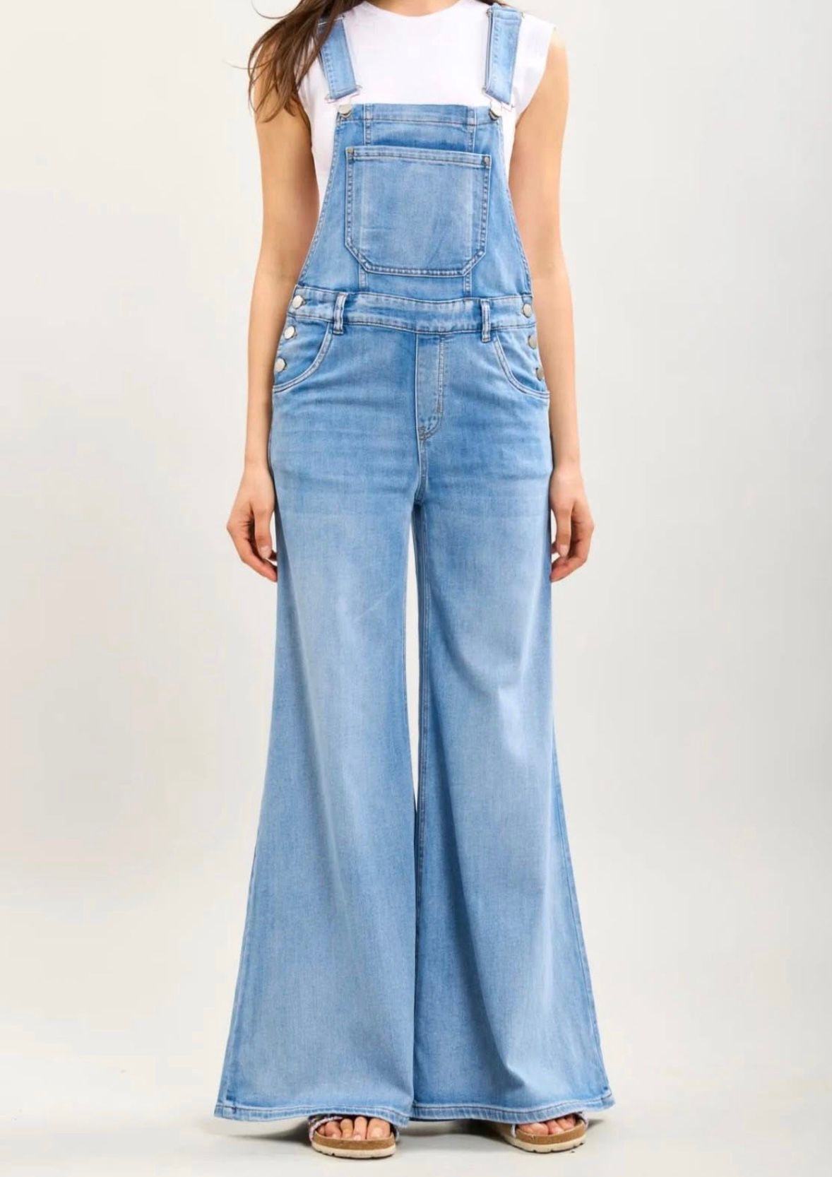 Astrid | Wide Leg Denim Jumpsuit