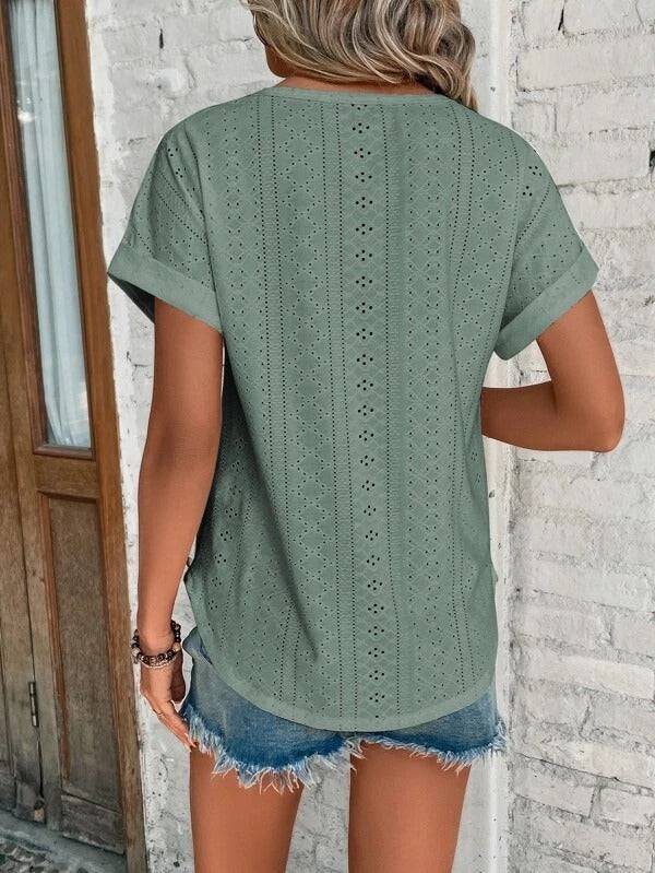 Oddny | Lett brodert sommertopp med avslappet snitt